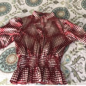 Silky long-sleeved blouse